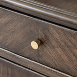 Verdanta 3 Door/3 Drawer Dark Mindi Wood Sideboard - Maison Rêves UK