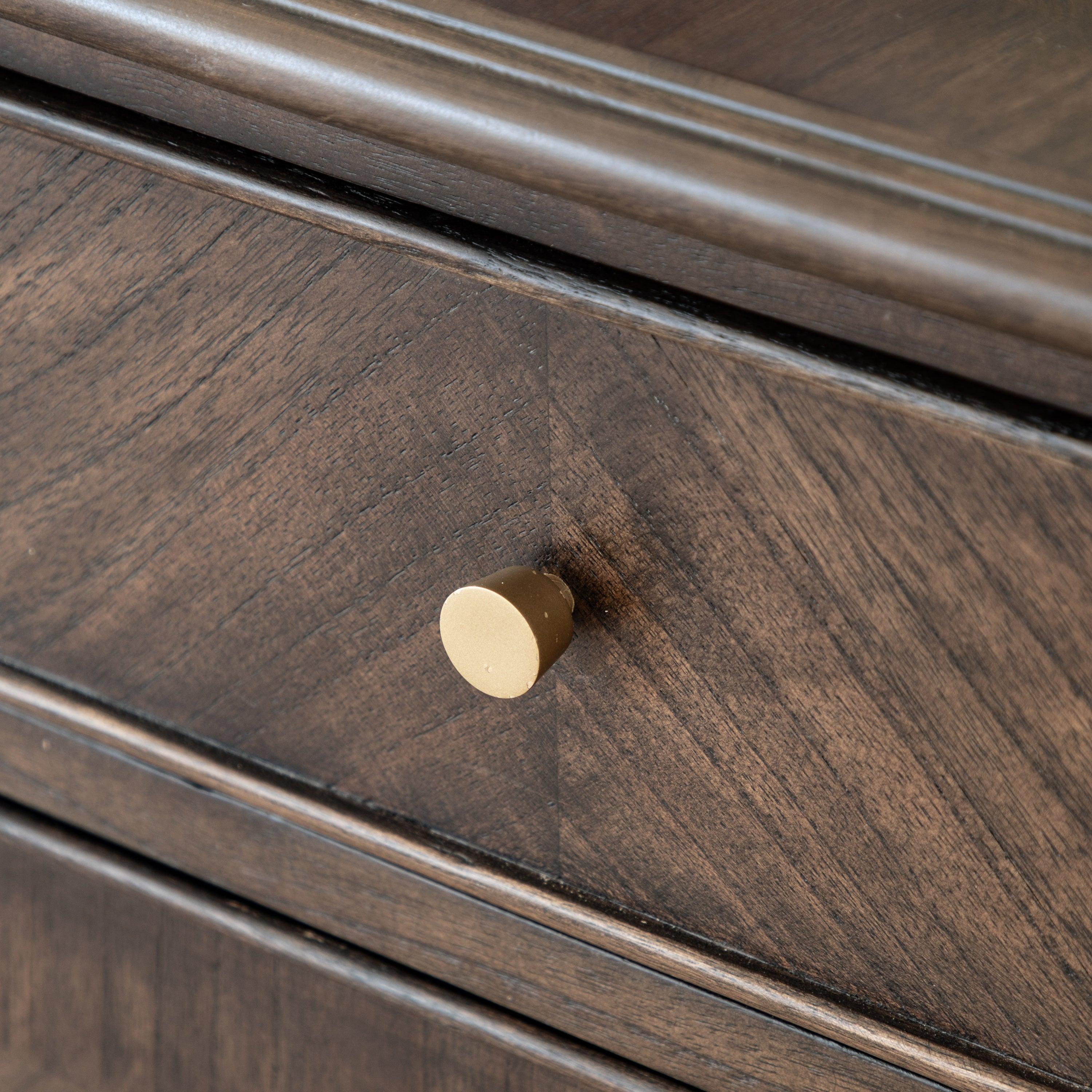 Verdanta 3 Door/3 Drawer Dark Mindi Wood Sideboard - Maison Rêves UK