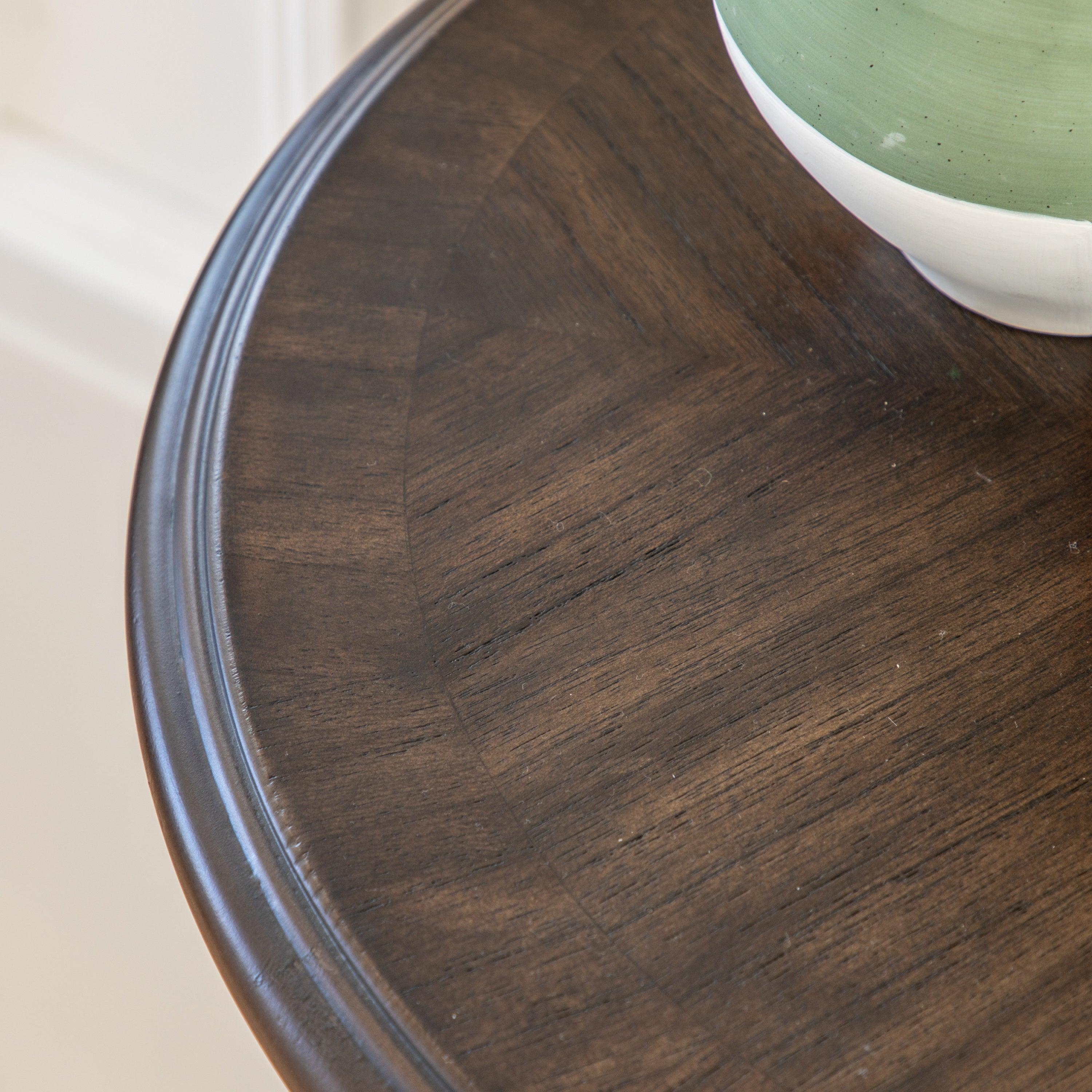Verdanta Dark Mindi Wood Side Table - Maison Rêves UK