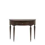 Verdanta Demi Lune Dark Mindi Wood Console Table - Maison Rêves UK