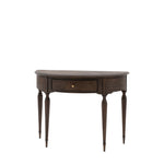Verdanta Demi Lune Dark Mindi Wood Console Table - Maison Rêves UK