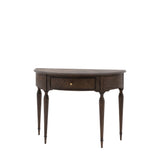 Verdanta Demi Lune Dark Mindi Wood Console Table - Maison Rêves UK