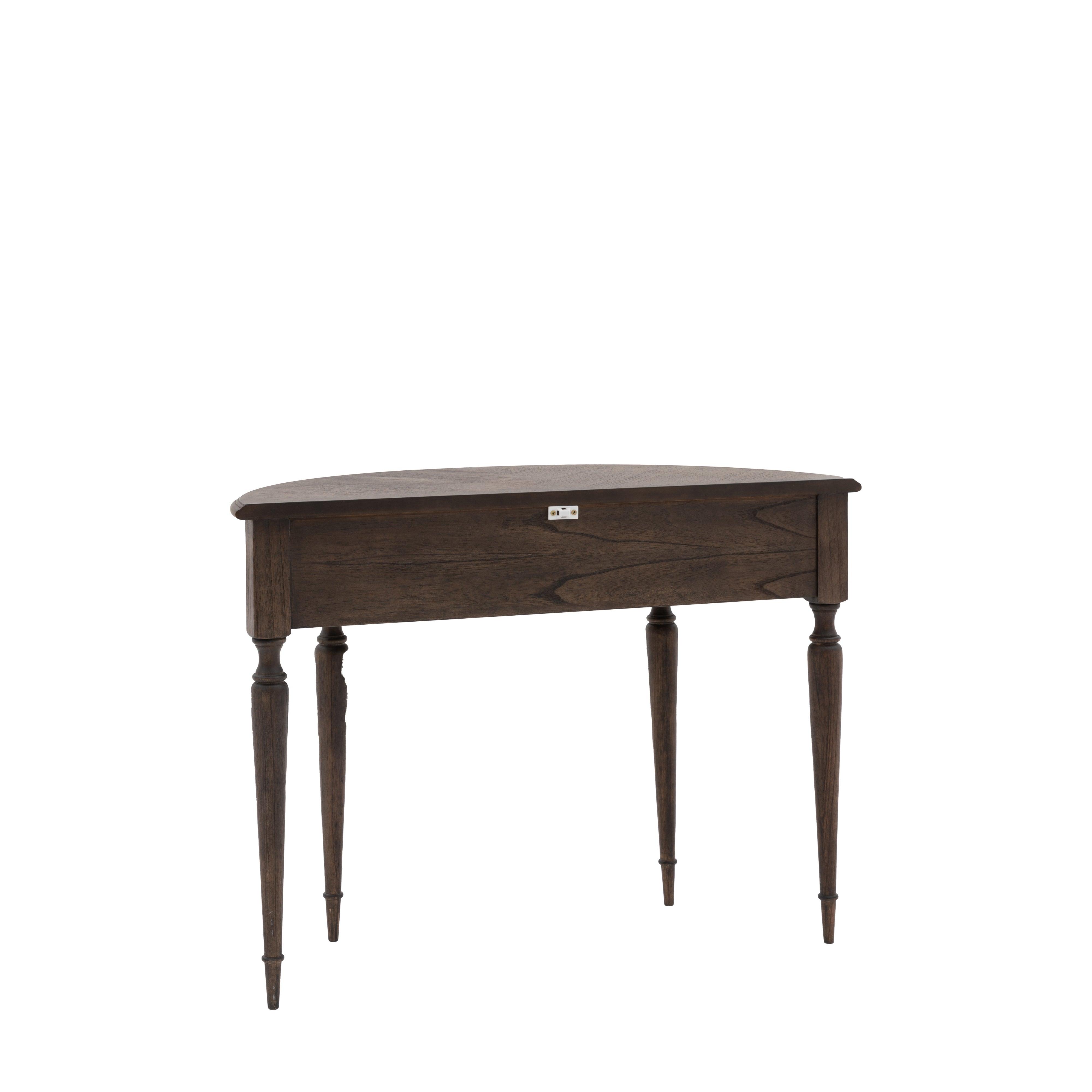 Verdanta Demi Lune Dark Mindi Wood Console Table - Maison Rêves UK