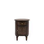 Verdanta Drum Dark Mindi Wood Side Table - Maison Rêves UK