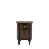 Verdanta Drum Dark Mindi Wood Side Table - Maison Rêves UK