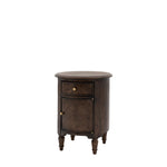 Verdanta Drum Dark Mindi Wood Side Table - Maison Rêves UK
