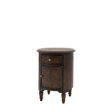 Verdanta Drum Dark Mindi Wood Side Table - Maison Rêves UK