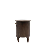 Verdanta Drum Dark Mindi Wood Side Table - Maison Rêves UK
