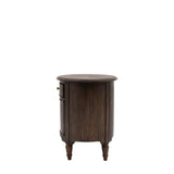 Verdanta Drum Dark Mindi Wood Side Table - Maison Rêves UK