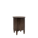 Verdanta Drum Dark Mindi Wood Side Table - Maison Rêves UK