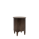 Verdanta Drum Dark Mindi Wood Side Table - Maison Rêves UK