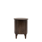 Verdanta Drum Dark Mindi Wood Side Table - Maison Rêves UK
