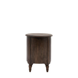 Verdanta Drum Dark Mindi Wood Side Table - Maison Rêves UK