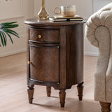 Verdanta Drum Dark Mindi Wood Side Table - Maison Rêves UK
