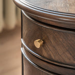 Verdanta Drum Dark Mindi Wood Side Table - Maison Rêves UK