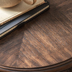 Verdanta Drum Dark Mindi Wood Side Table - Maison Rêves UK