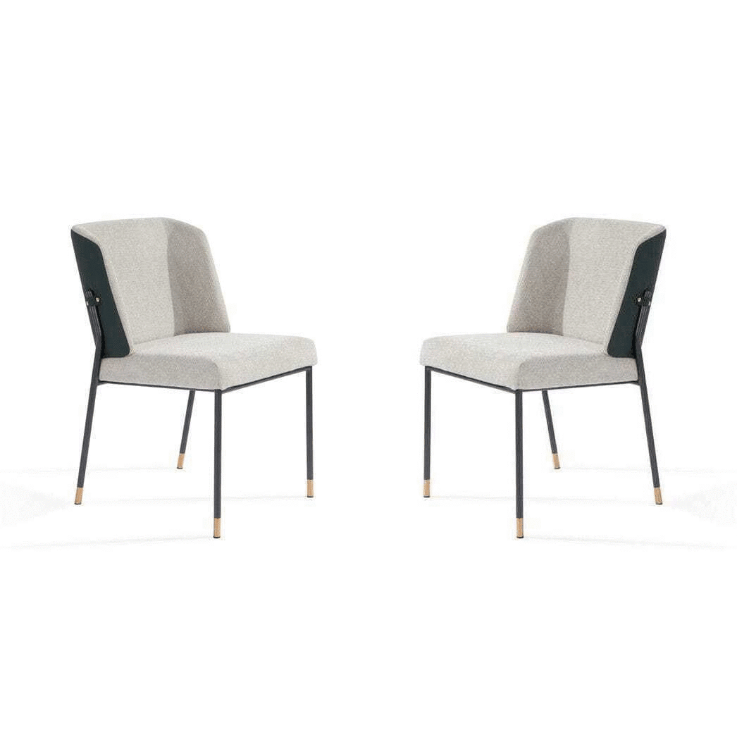 Victor Dining Chair - Enzimi Cream - Set of 2 - Maison Rêves UK