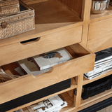 Viva Mahogany Wood Cabinet with 2 Glass Doors in Black by Nordal - Maison Rêves UK