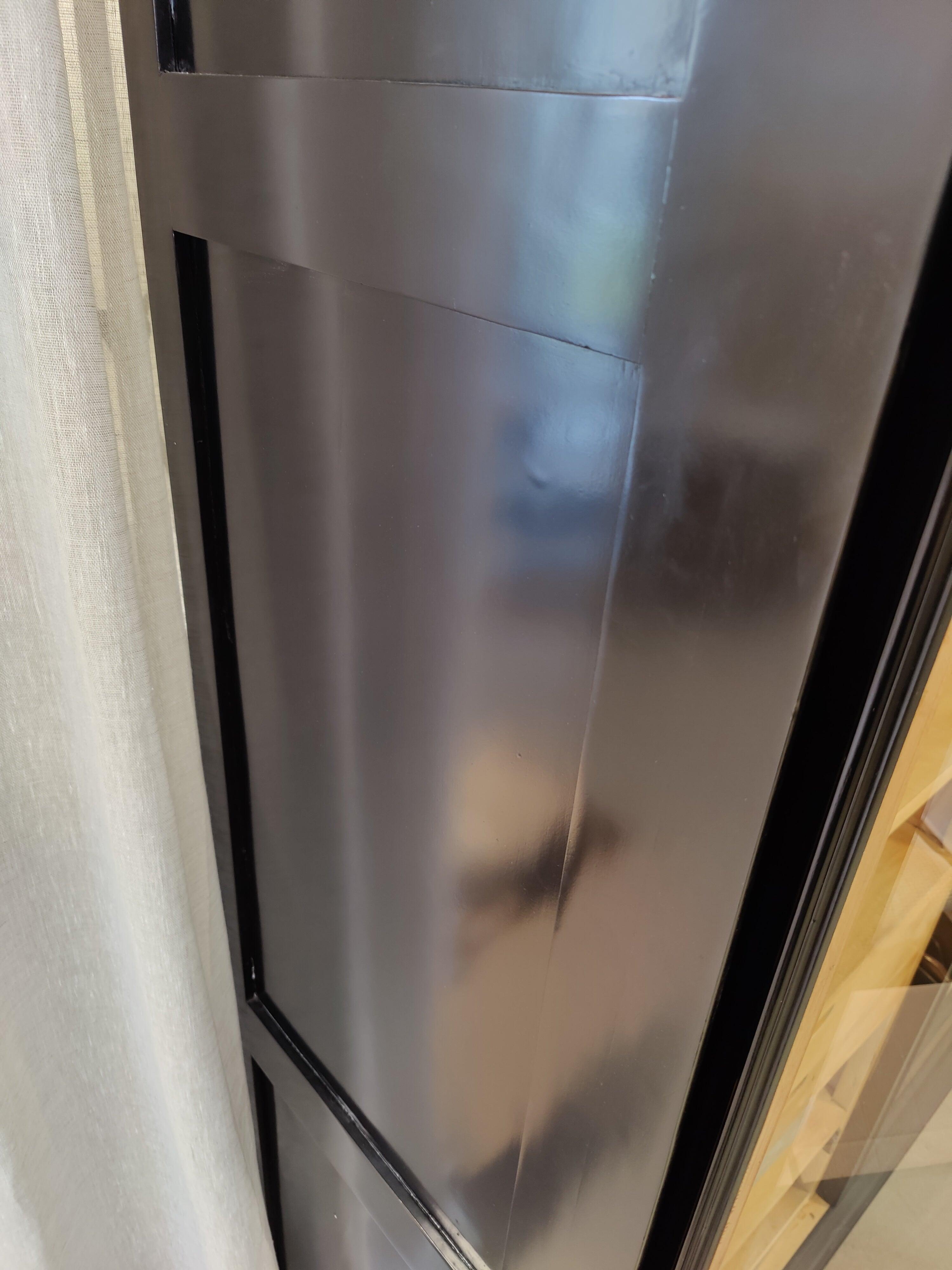 Viva Mahogany Wood Cabinet with 2 Glass Doors in Black by Nordal - Maison Rêves UK