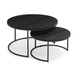 Wheel Coffee Table - Small - Black Oak - Maison Rêves UK