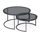 Wheel Coffee Table - Small - Glass - Maison Rêves UK