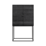 Zinza Black Wood Cabinet with Steel Frame - Maison Rêves UK