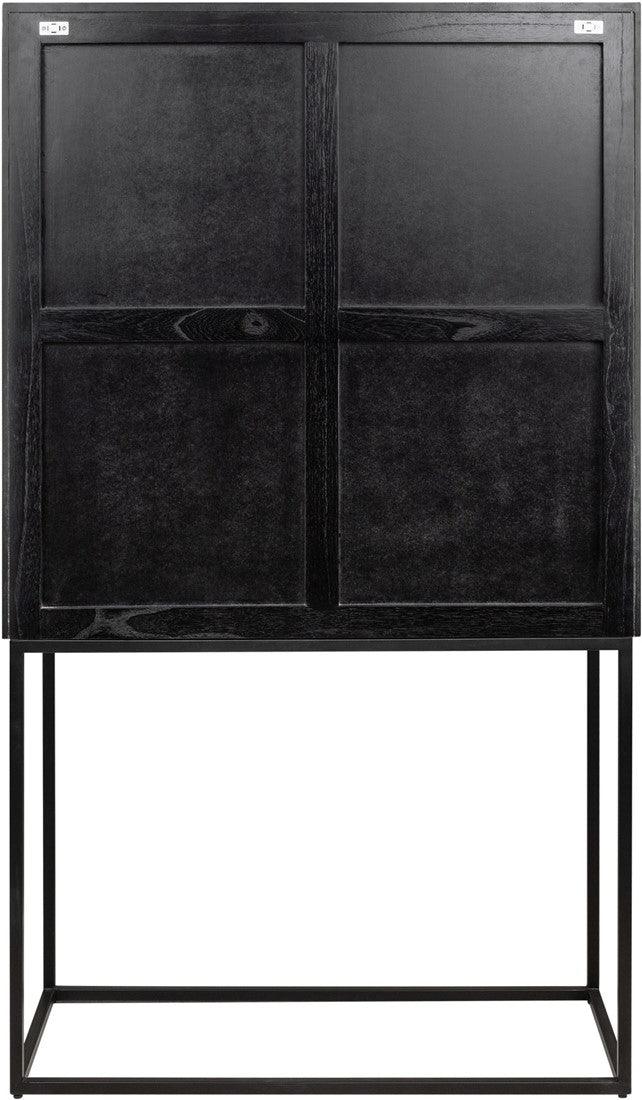 Zinza Black Wood Cabinet with Steel Frame - Maison Rêves UK