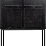 Zinza Black Wood Cabinet with Steel Frame - Maison Rêves UK