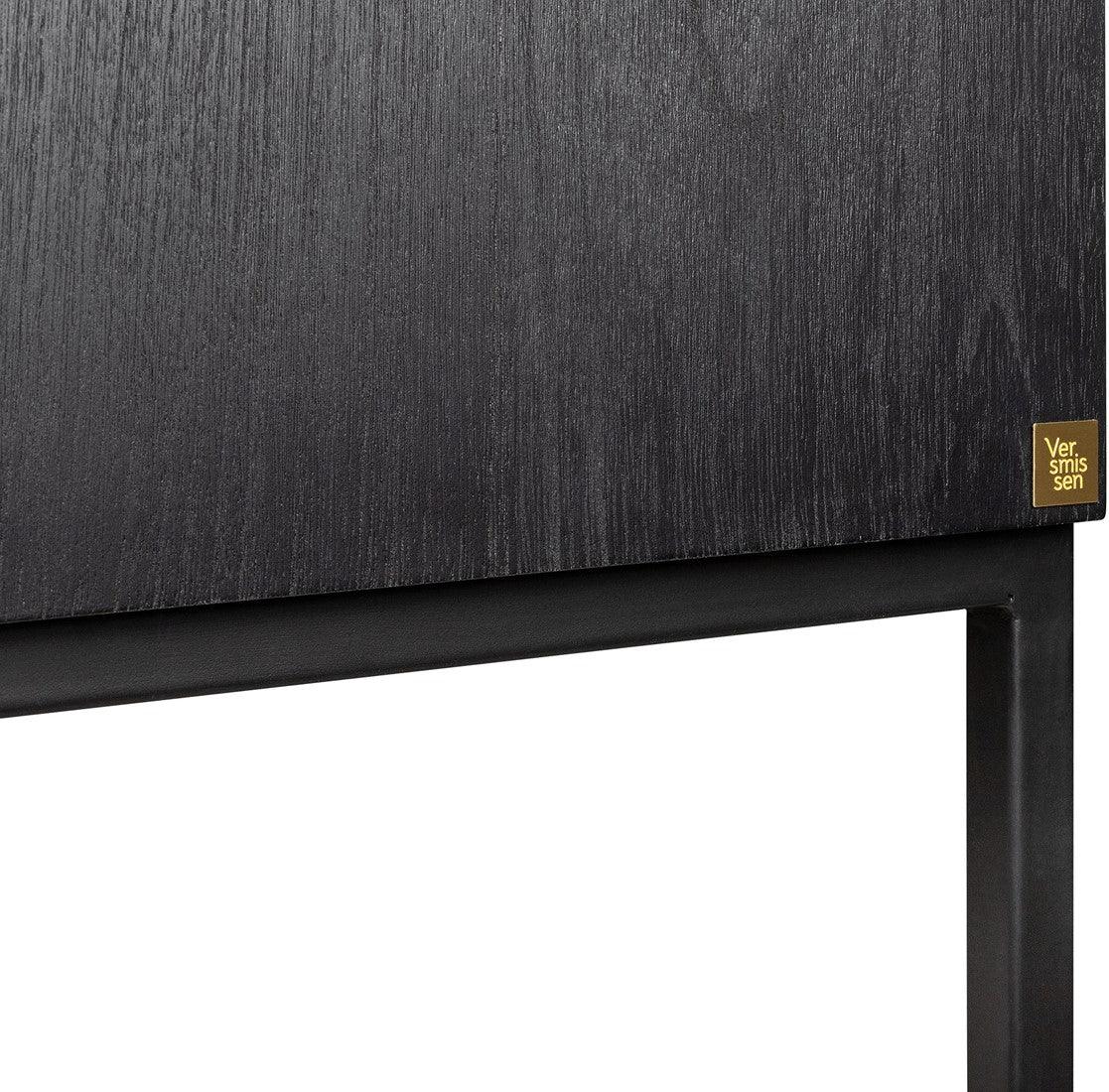 Zinza Black Wood Cabinet with Steel Frame - Maison Rêves UK