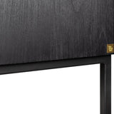 Zinza Black Wood Cabinet with Steel Frame - Maison Rêves UK